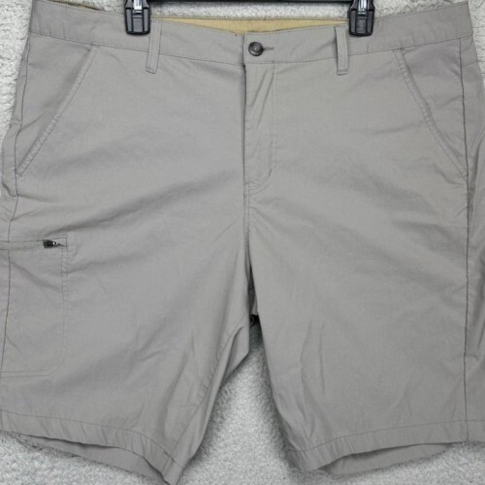 Eddie Bauer Shorts Mens 40 Grey Nylon Blend Hiking Flat Front‎ Stretch Outdoor